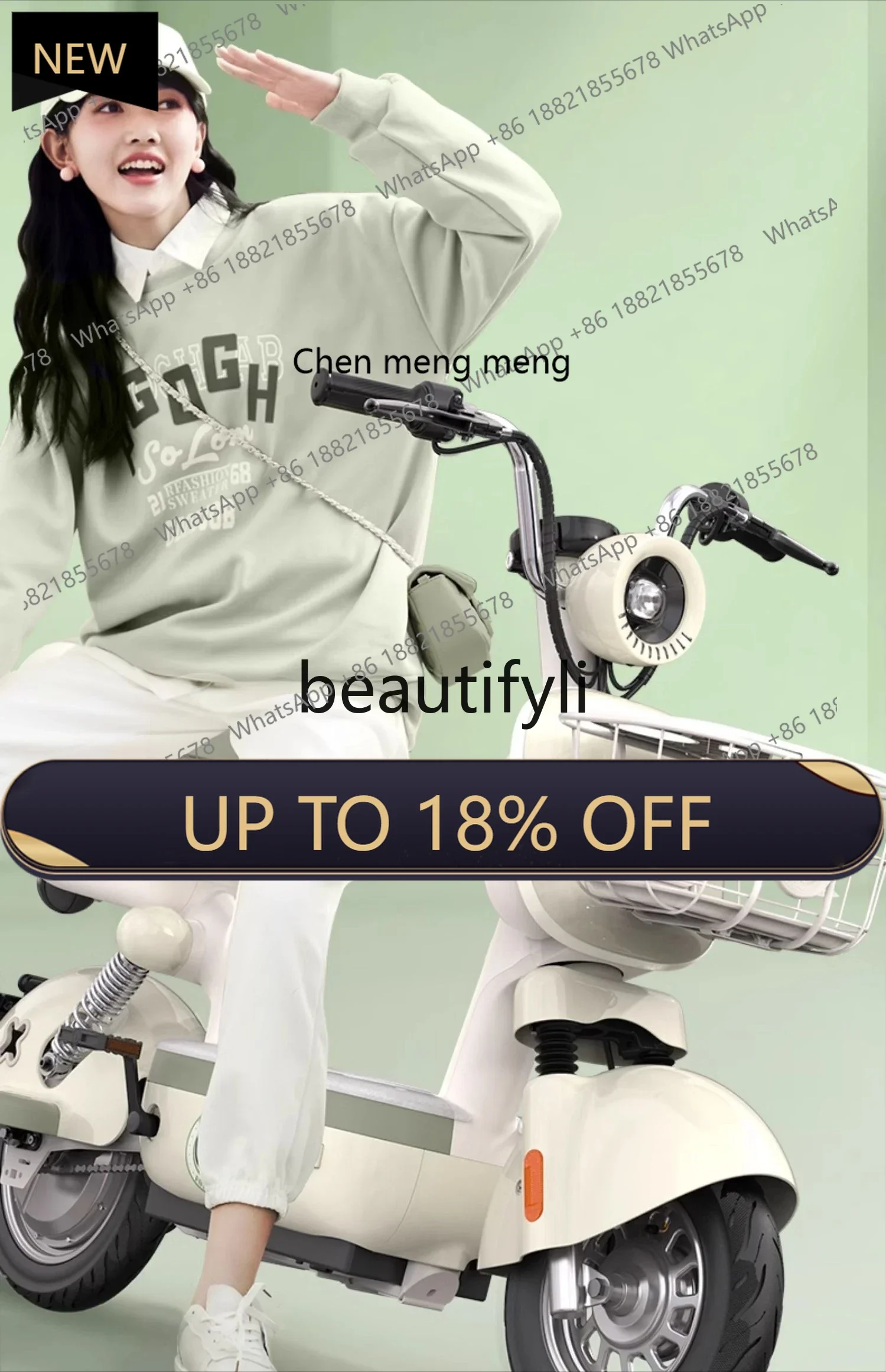 

Z189 Electric vehicle 48V24 lithium battery commuting long battery life electric bicycle light and can carry people, five color