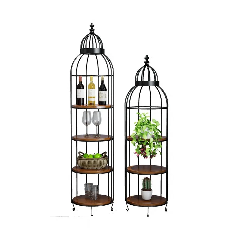 

Retro wrought iron Nordic simple living room floor decoration flower stand display stand