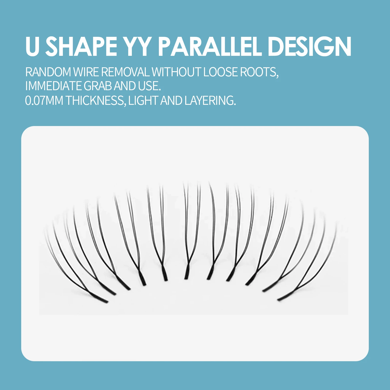 DeceMars U-Shaped YY Eyelash Extensions (12lines/Tray)