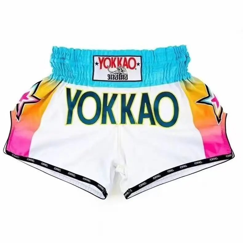 Professional Muay Thai Shorts for Adults & Kids - Breathable MMA Grappling Trunks for Boxing, Sanda, and Kickboxing Training - H