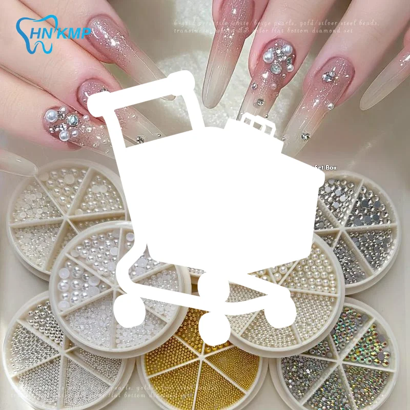 6 شبكات مزيج لؤلؤ صغير صغير الفولاذ المقاوم للصدأ الكافيار الخرز مسمار الفن الراين مسمار الفن زينة الفضة الذهب سحر هلام البولندية