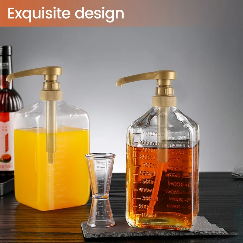 Dispenser líquido do ouro para o xarope Torani, garrafa do suco, distribuidor do chá do leite do café, bomba do xarope, 8ml, 10 Pcs