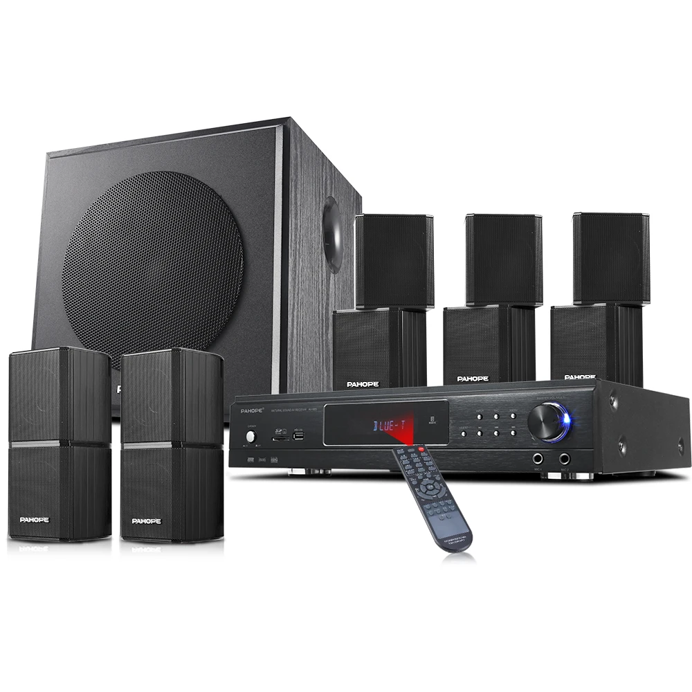 

Mini 5.1 Home Theater Sound System 3D surround USB/TB/ Fiber/Coaxial 5.1 amplifier surround combined satellite speaker system