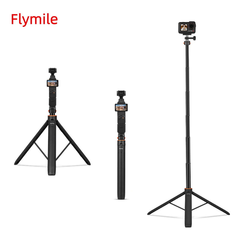 

Flymile Universal Tripod Handheld Portable Mount For GoPro Hero 12 11 10 9/Insta360 X4 X3/DJI Pocke 3/Action 5 Stand Accessories