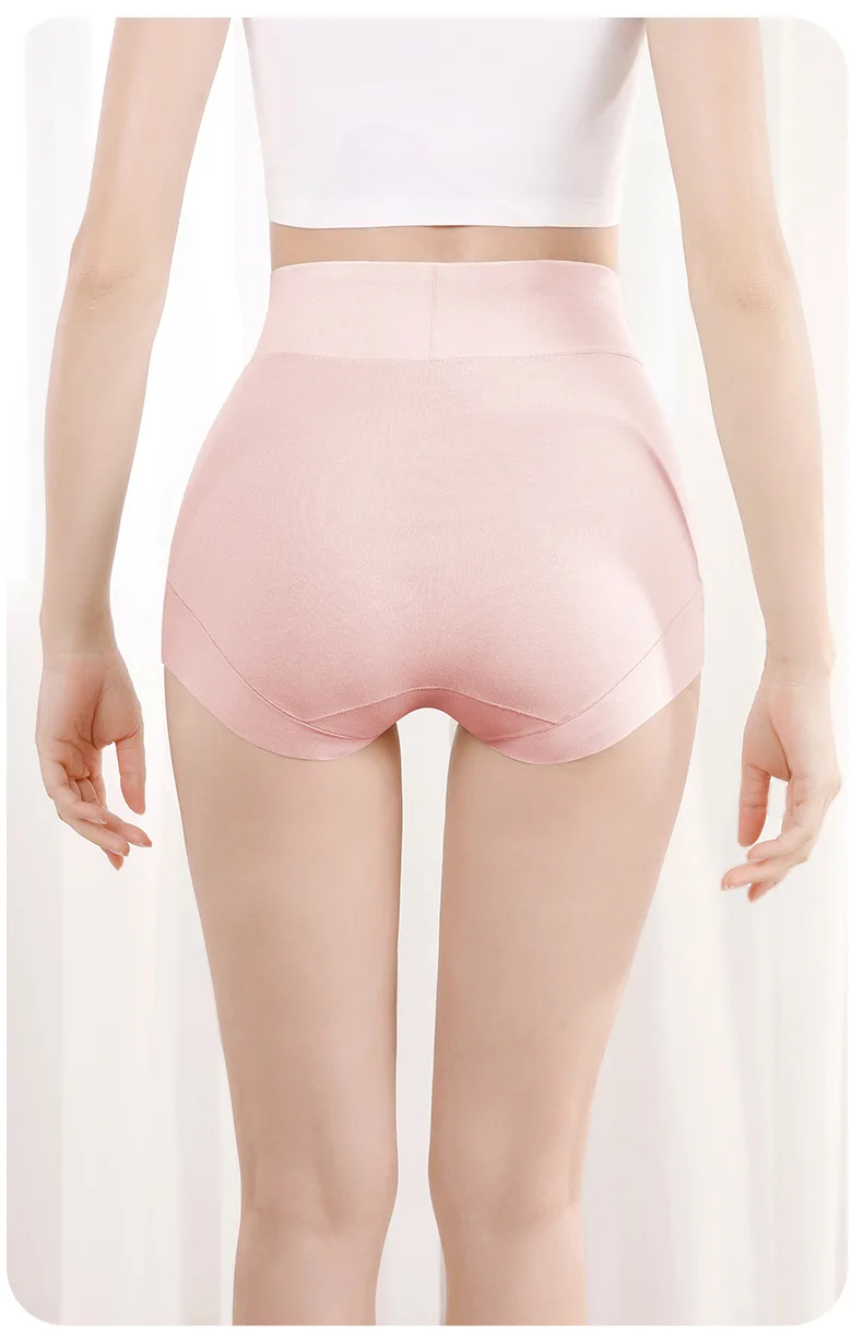 Long-staple Cotton Women\'s Underwears Pure High-waist Belly-lifting Buttocks Antibacterial Large Size Breathable Brief