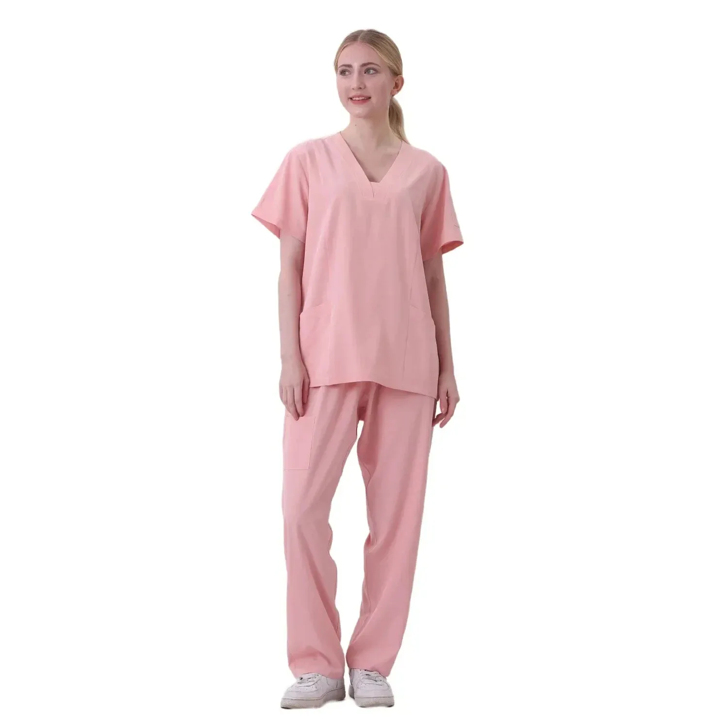 High Quality Unisex Nurse Uniform Men Scrubs Set Beauty Uniform Women Hospital Surgical Suits Dental Clinic Pet Shop Workwear