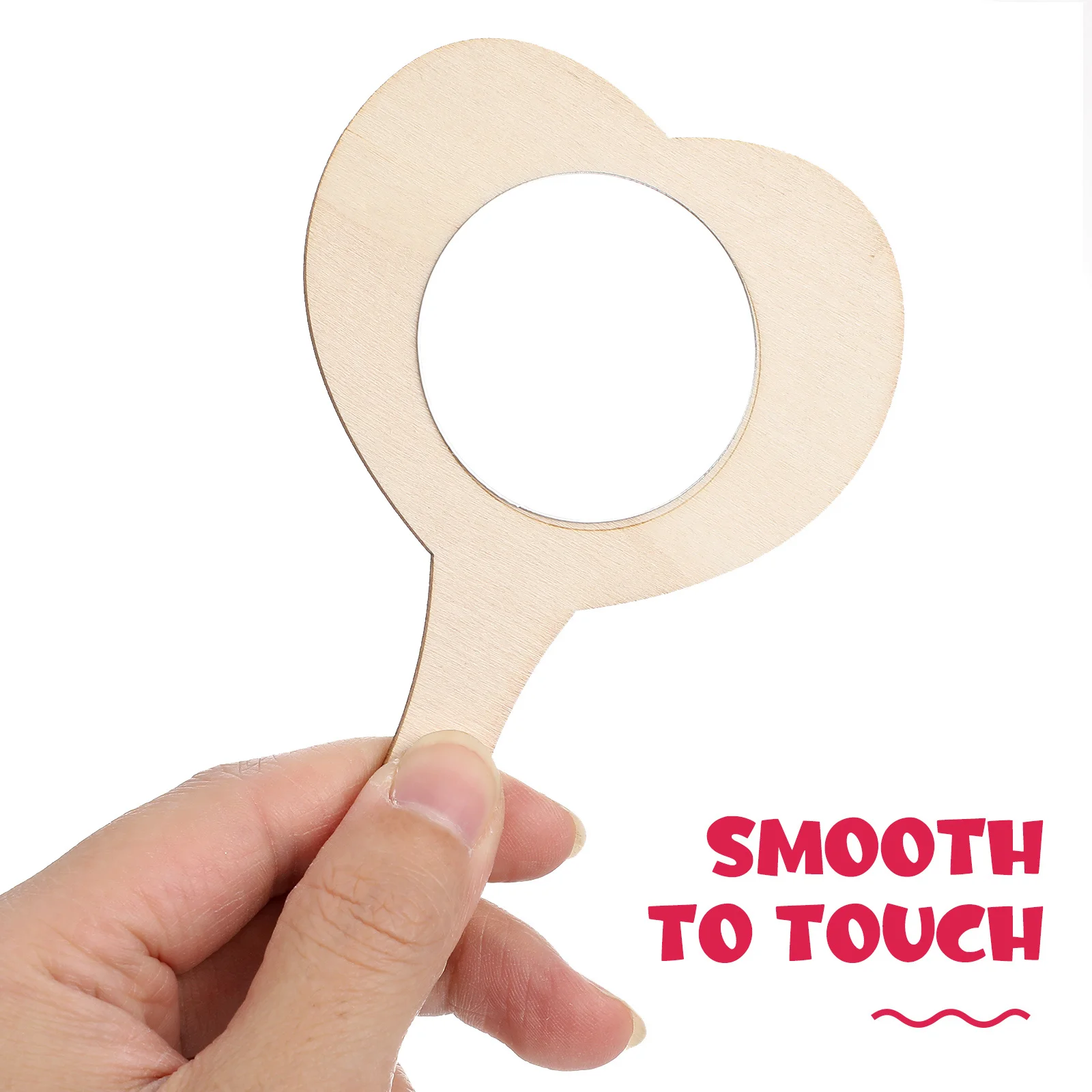 18 قطعة من مرايا الرسم الخشبية المصنوعة يدويًا مجموعة مرآة حرفية صغيرة للأطفال مرايا خشبية غير مكتملة محمولة باليد مجموعة مشروع فني إبداعي #5