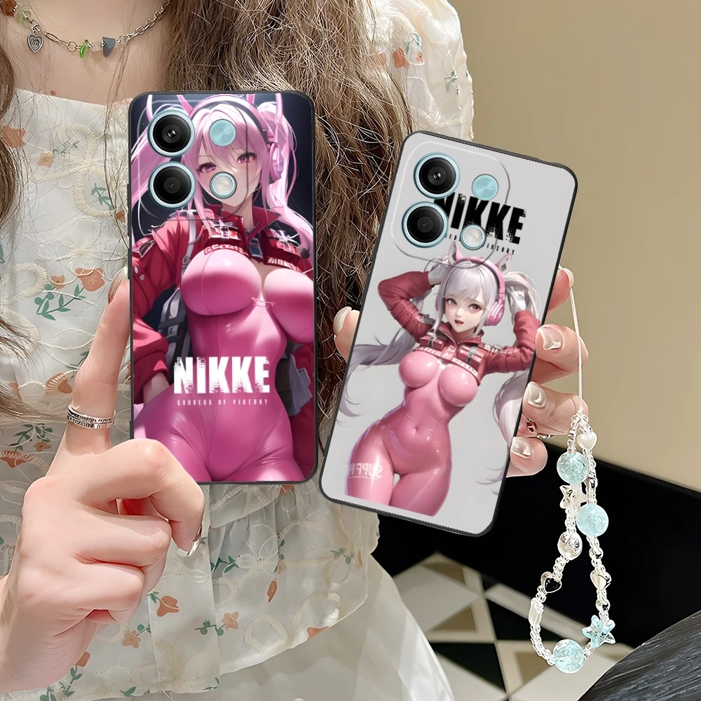 Goddess NIKKE Alice Mobile Cell Phone Case for Xiaomi POCO M6 M5 M4 M3 X6 X5 X4 X3 F6 F5 F4 F3 F2 C40 Pro GT 5G Black Cover