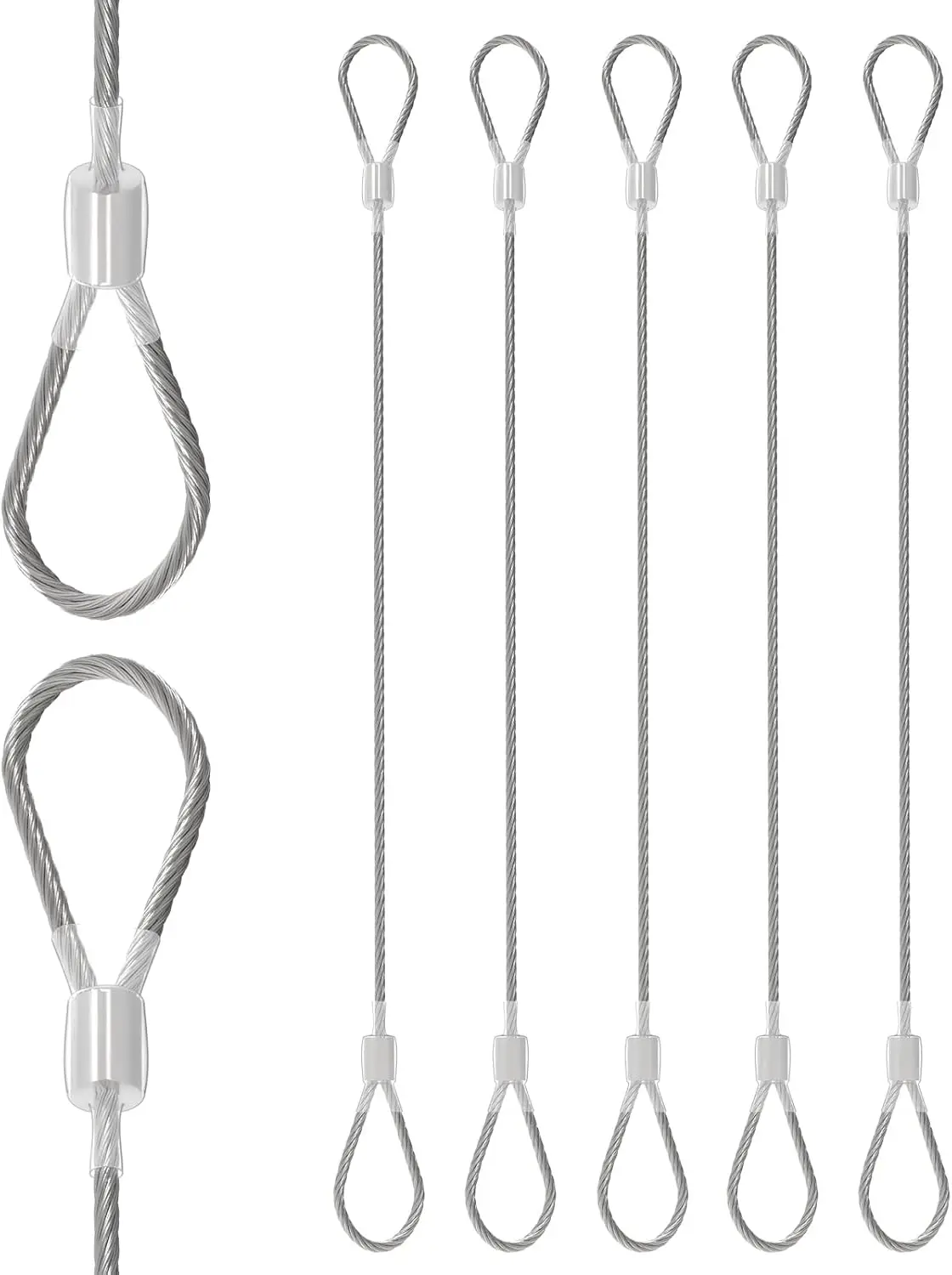 

Набор из 5 штук: 15-дюймовые противоугонные тросы из нержавеющей стали с петлями для багажа, велосипедов, палаток и обеспечения безопасности на открытом воздухе