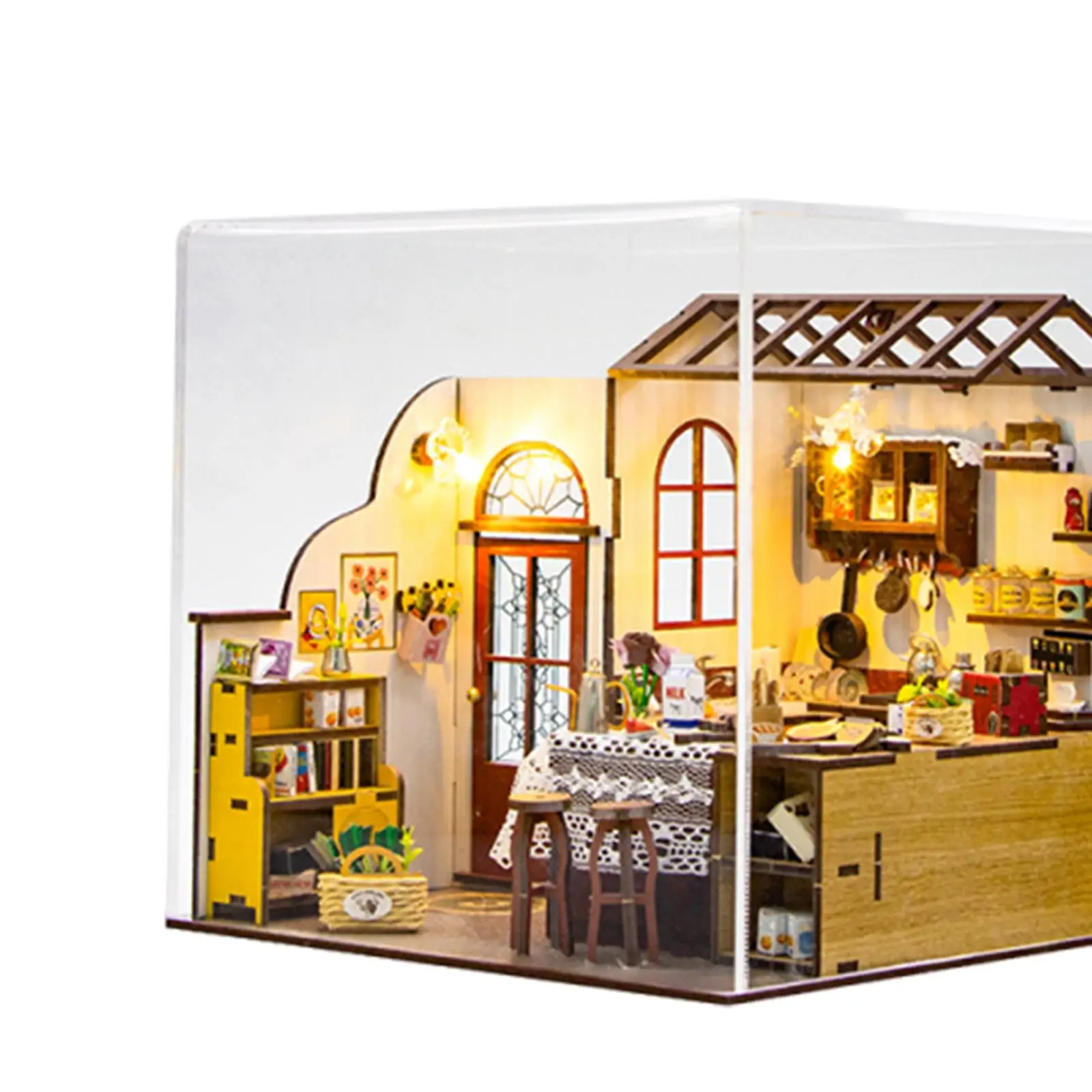 Colección de kits de casas de muñecas con muebles y accesorios, casa de muñecas de cocina para familiares y amigos, regalo creativo para el día de San Valentín