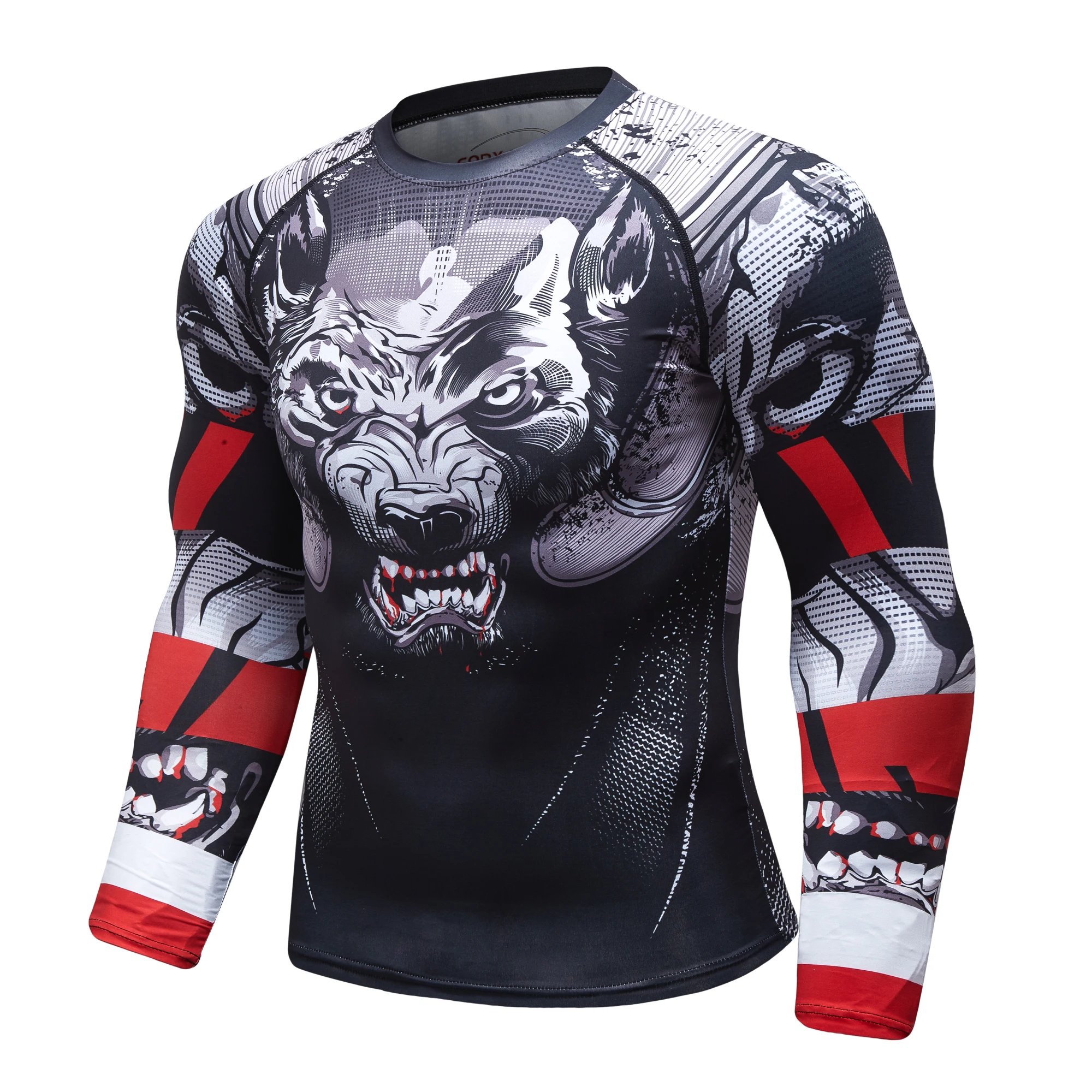 Cody Lundin Muay Thai MMA T-Shirt With Wolf Printing Gym Fitness BJJ Jiu Jitsu Rashguard Kickboxing Jerseys Martial Arts Clothes — zdjęcie 4