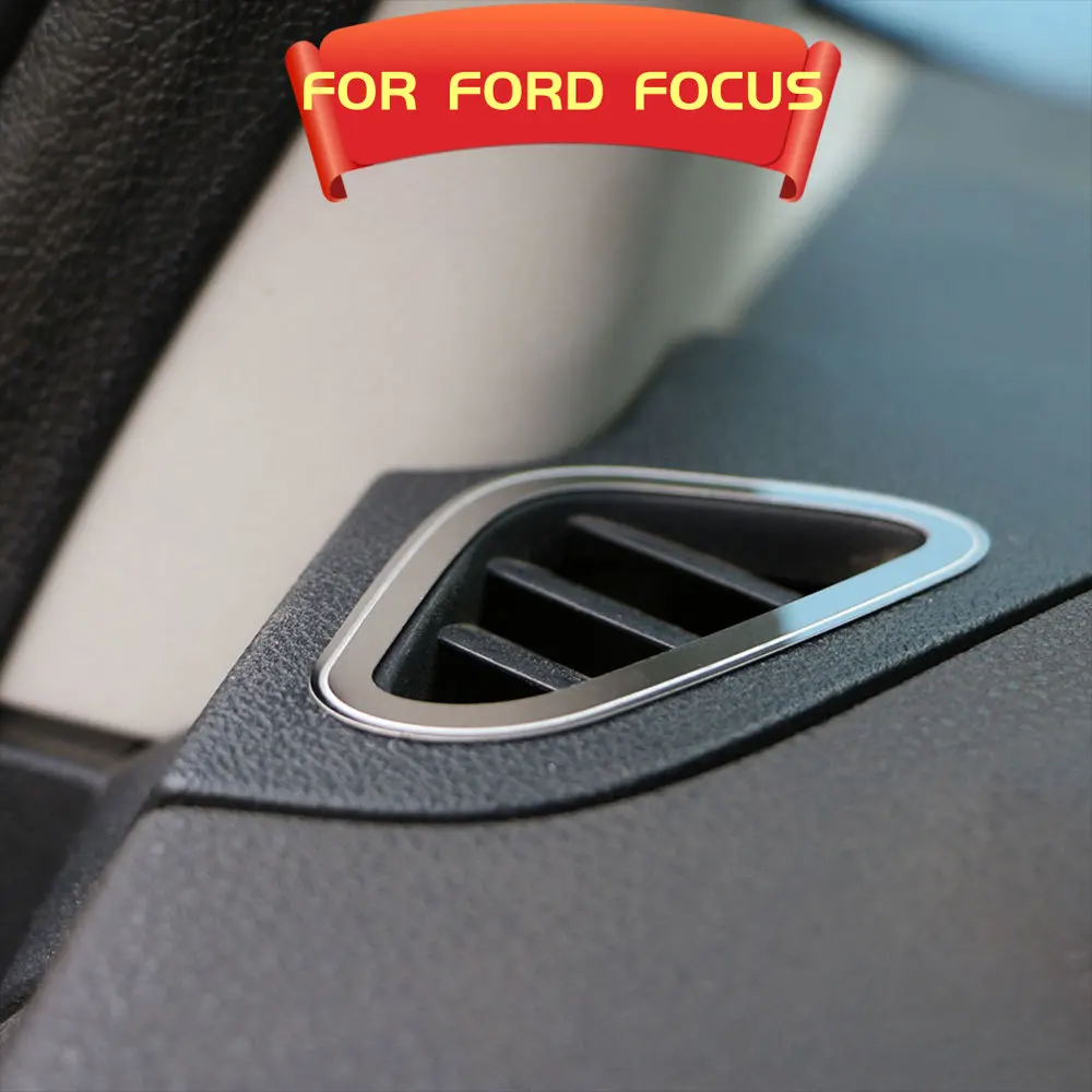 Stainless Steel Car Air Conditioning Vent Cover AC Outlet Sticker for Ford Focus 2 MK2 2005-2012  2pcs Interior Accessories