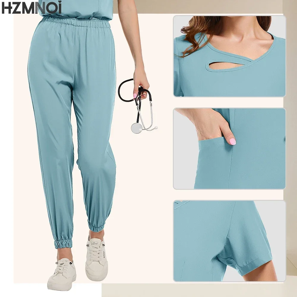 Nuevo uniforme de enfermera para mujer, bata quirúrgica sólida de enfermería, conjuntos de médico de alta calidad, Ropa de Trabajo de Hospital Unisex, precio al por mayor