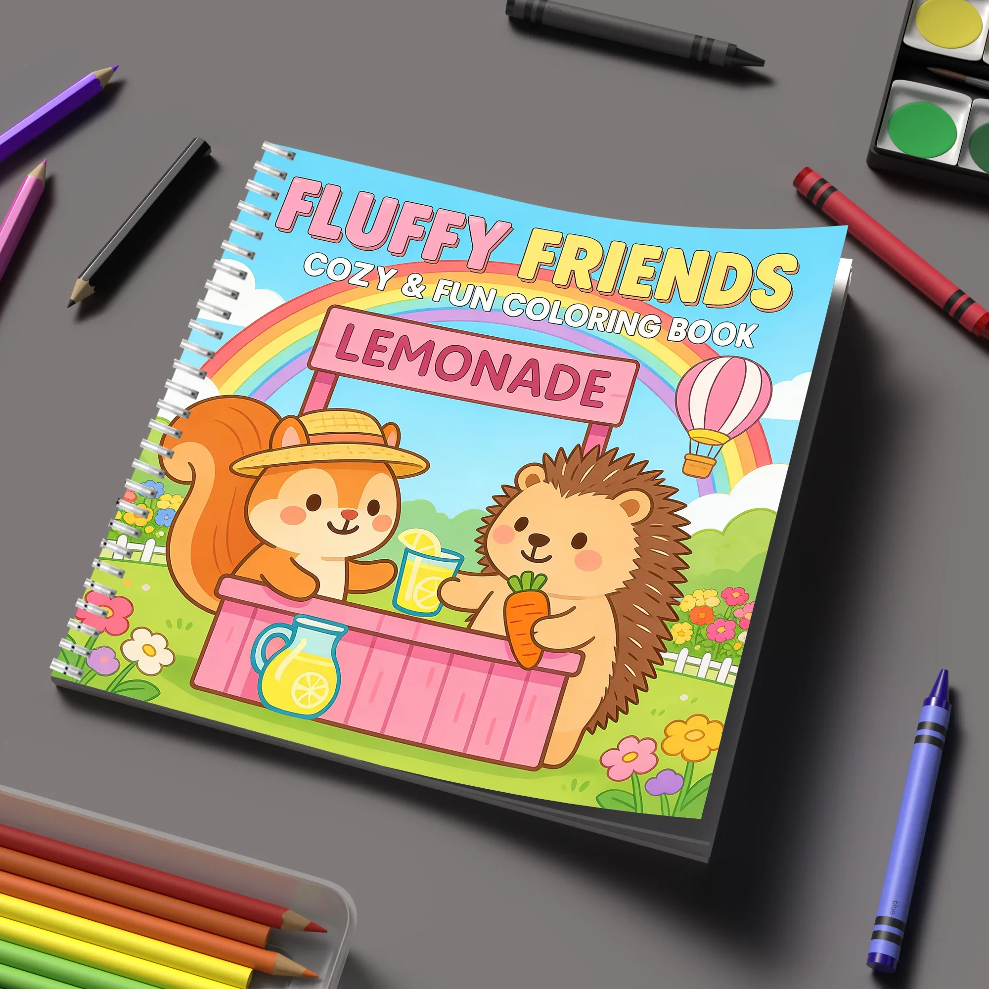 Fluffy Friends Bold-easy Patterns Coloring Book for Adults Cute Drawing Book Gift for Birthday Back to School Art Supplies