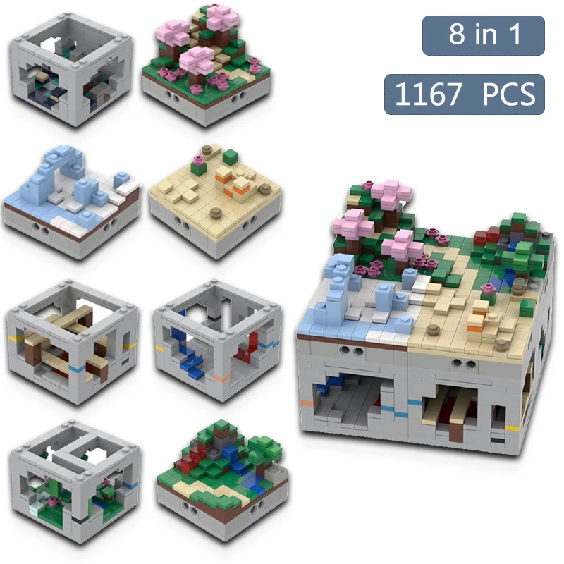 

1167pcs Building Blocks Small Particle MOC Mini Scene Model Assembled Toys Ornaments DIY Blocks Multiple Scenes Combined
