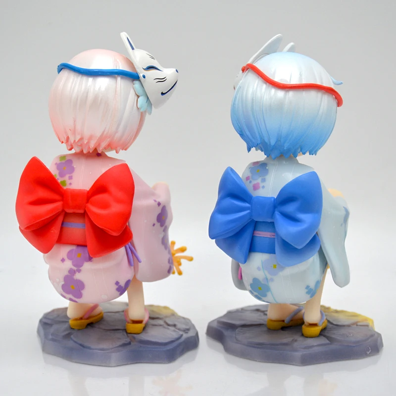 2pcs/set Re:ZERO Starting Life in Another World Ram/Rem Anime Girl Figure Childhood Summer Memories Action Figure Model Toy Gift