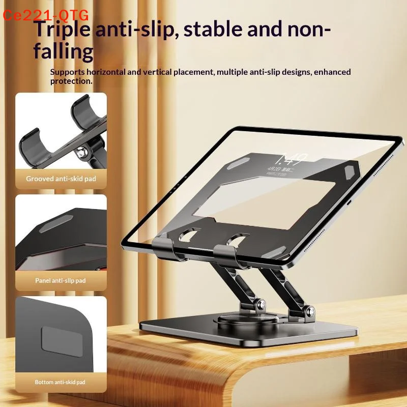 New 360° Rotatable Tablet Stand Adjustable Foldable Desktop Stand Holder Compatible For 4.7-12 Inch Tablet Phone Laptop Tablet