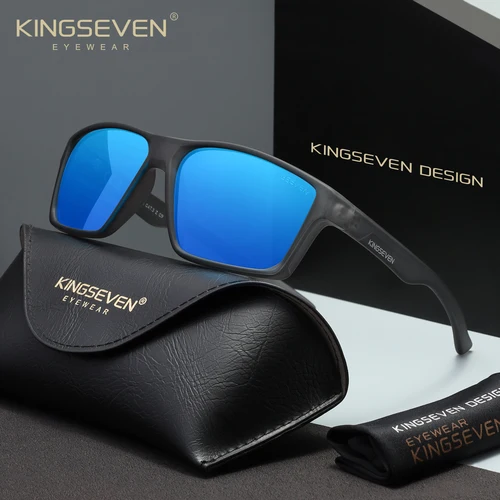 Imagen 2 del producto Marca KINGSEVEN, gafas de sol de moda para hombres y mujeres, gafas protectoras antideslumbrantes polarizadas clásicas UV400, gafas informales para conducir