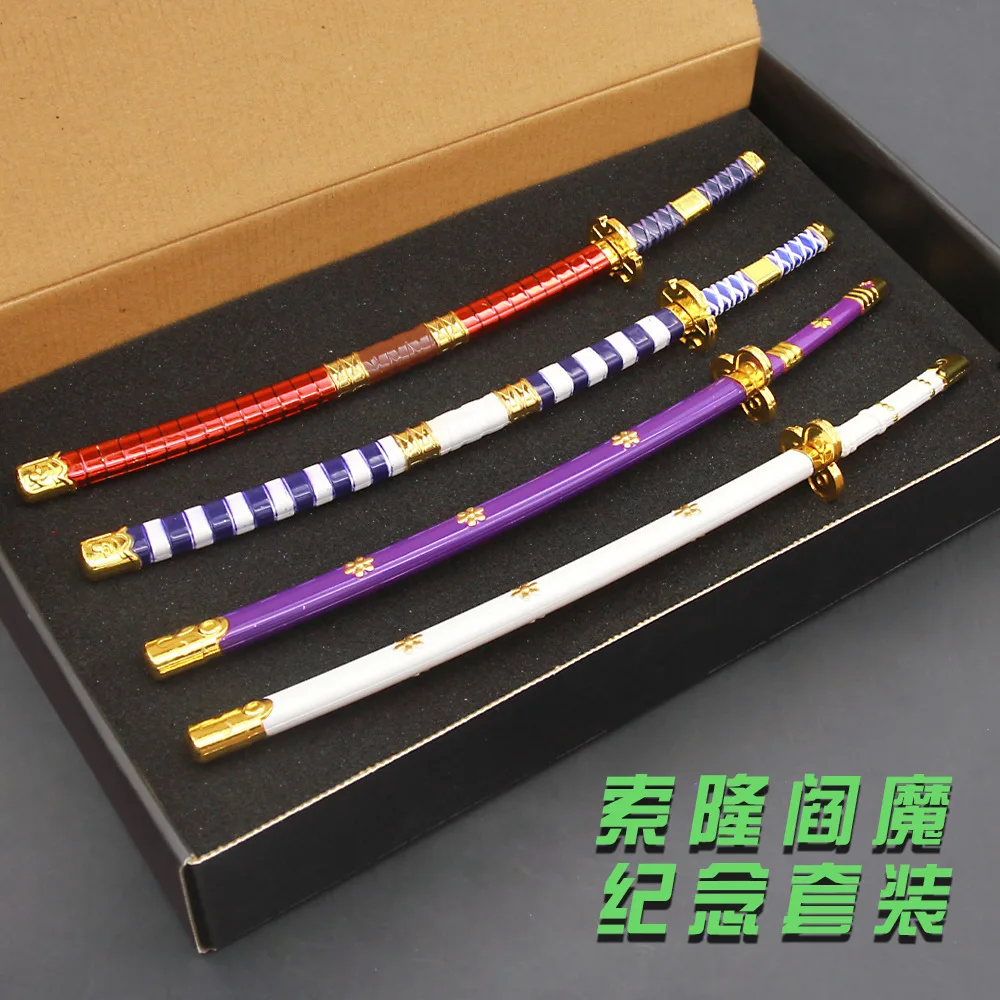 26 センチメートルロロノア・ゾロ刀金属剣のおもちゃアニメコスプレナイフコレクション日本忍者サムライ刀武器モデル子供のおもちゃギフト