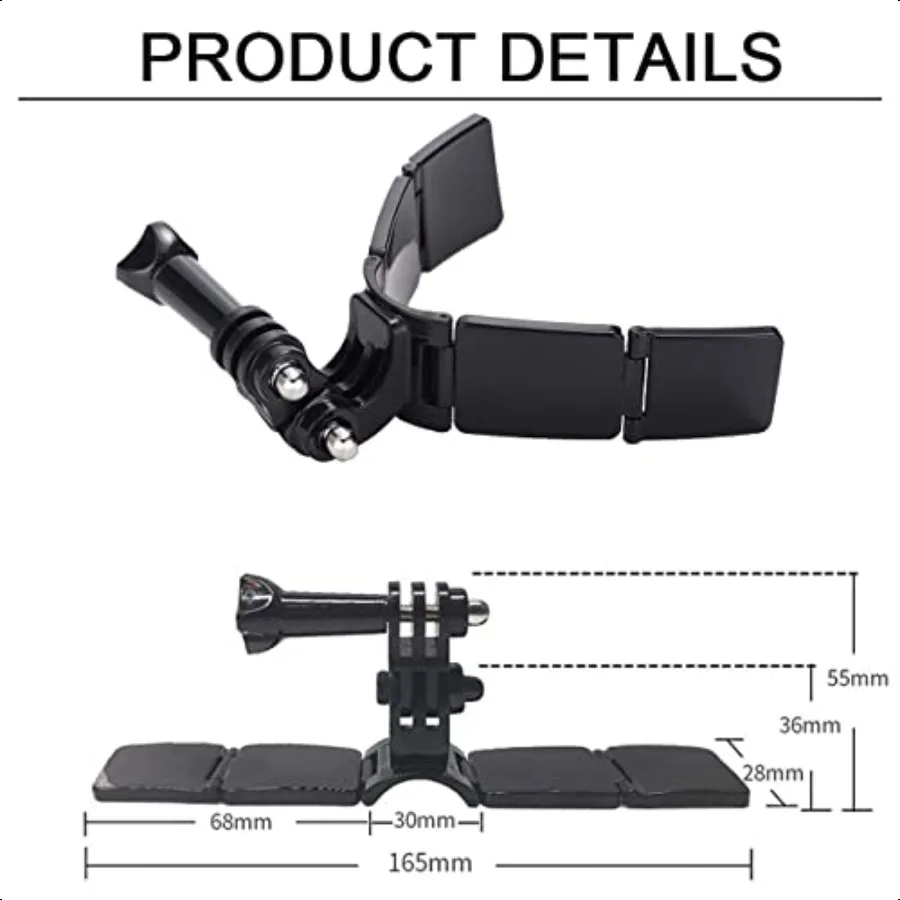 Helmet Chin Mount for GoPro Adhesive Chin Mount Fit for Full Face Motorcycle Helmet Immersive POV Recording Compatible With GoP