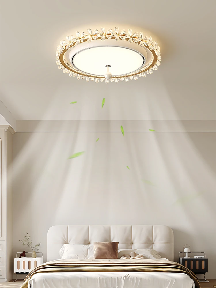 Led Modern Lamps Leafless Fan Light Bedroom Ceiling Light New Italian Minimalist Misty Room Silent Electric Fan Light Fixture