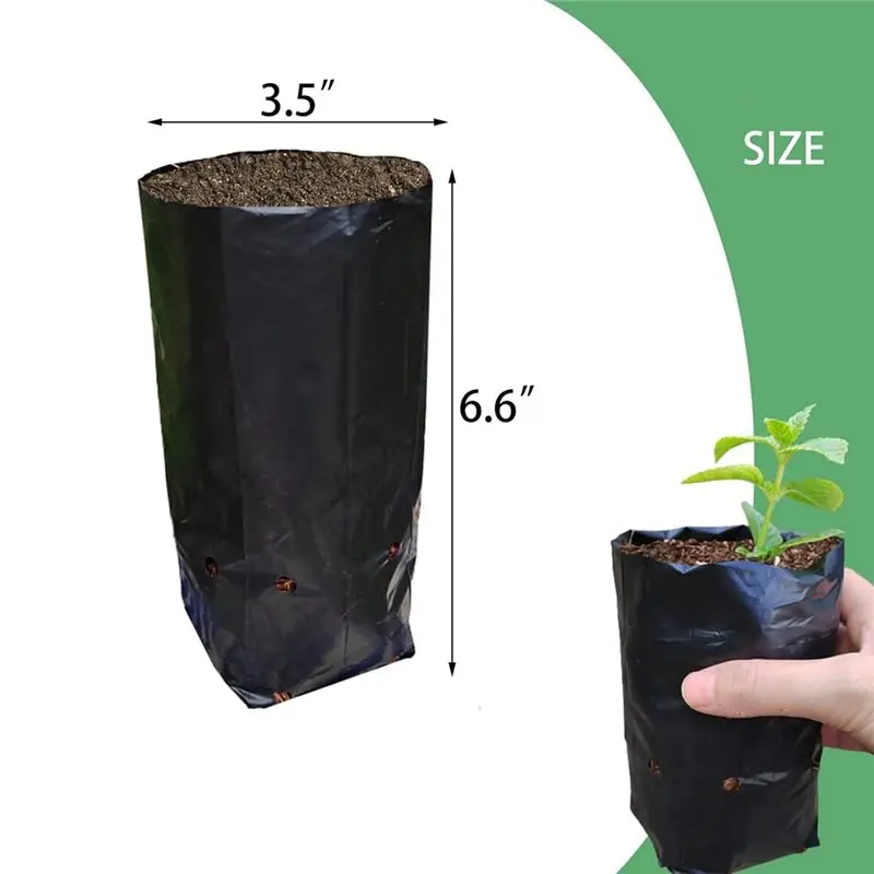 2025 Trend Plant Nursery Bags(200 Pcs), Plastic Seedling Pots Containers Suitable For Fruit Trees, Flowers, Saplings, Plants