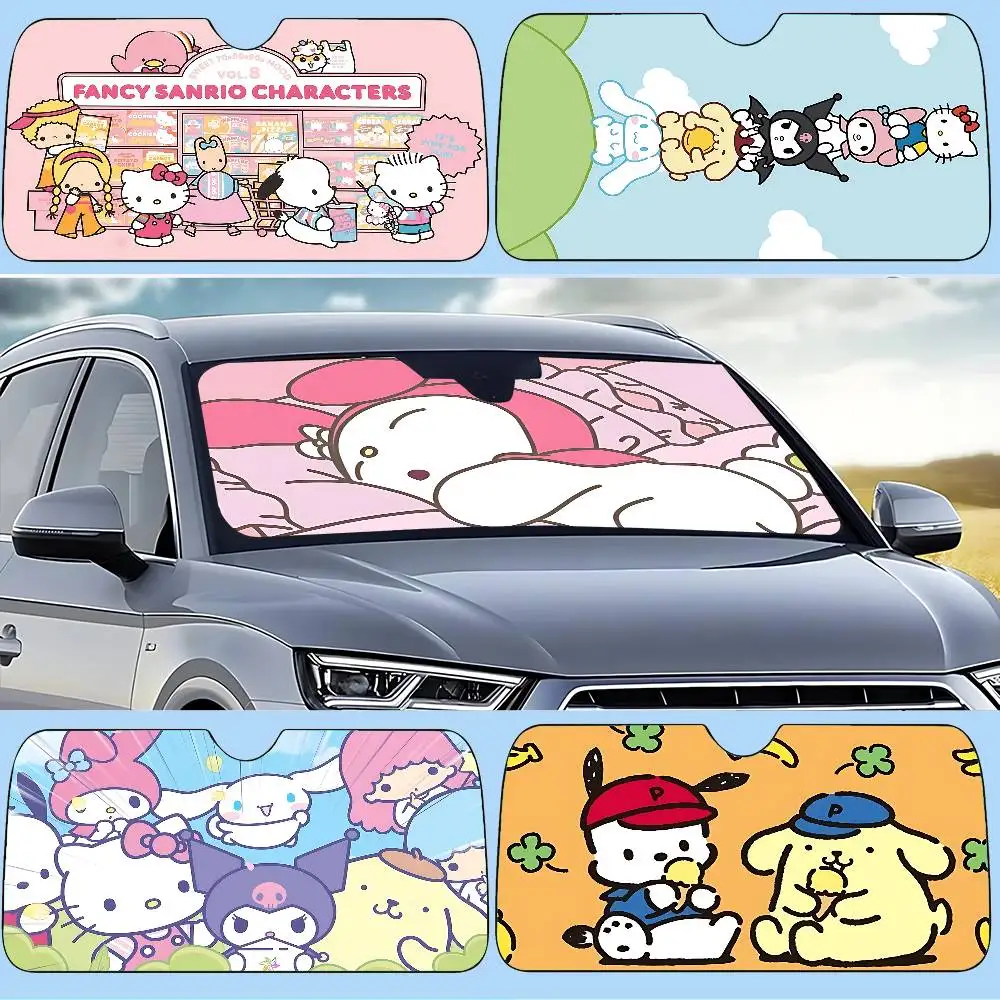 

Cartoon S-Sanrio Kawaii Car Sunshade Curtains Windscreen Cover Shade UV Rays Sun Visor Protector
