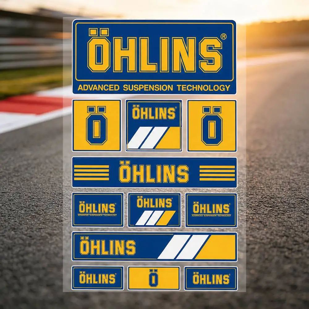 Poster O-ohl-ins Multi Scene Waterproof Reflective Scratch Cover Stickers Fit Auto Motorcycle Helmet Refrigerator
