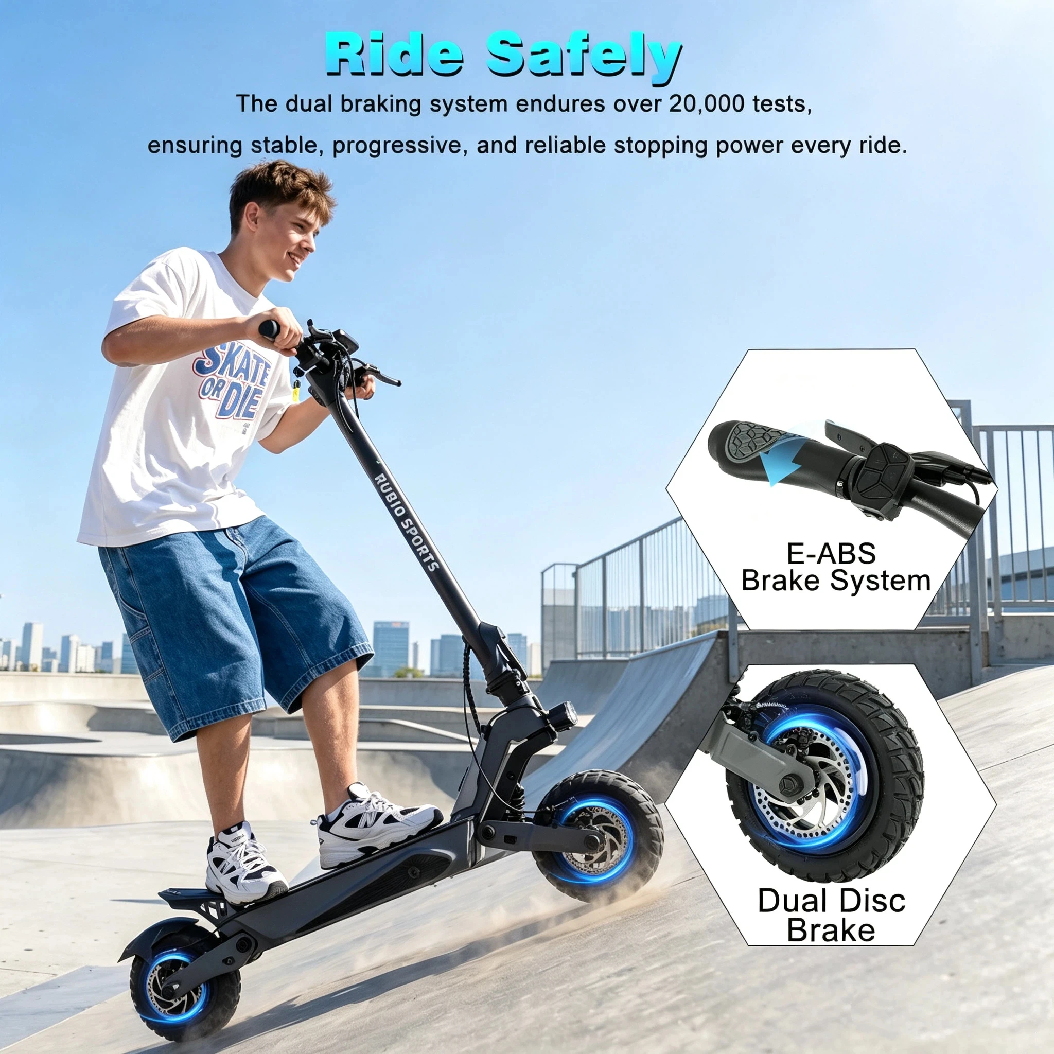 Electric Scooter for Adults, 1200W Motor, 48V 15.6Ah Battery, Up to 35 Miles Range, 10