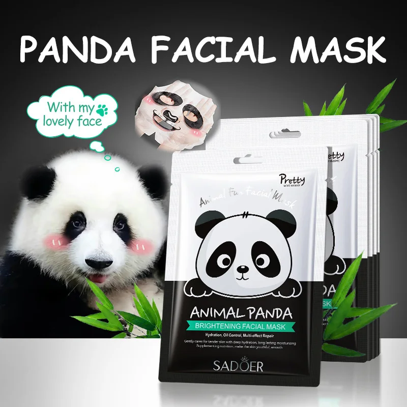 

10 шт., милая мультяшная маска для лица, увлажняющая маска, глубоко увлажняющая, нежная кожа, маска для собаки, панды, тигра, животного, уход за кожей