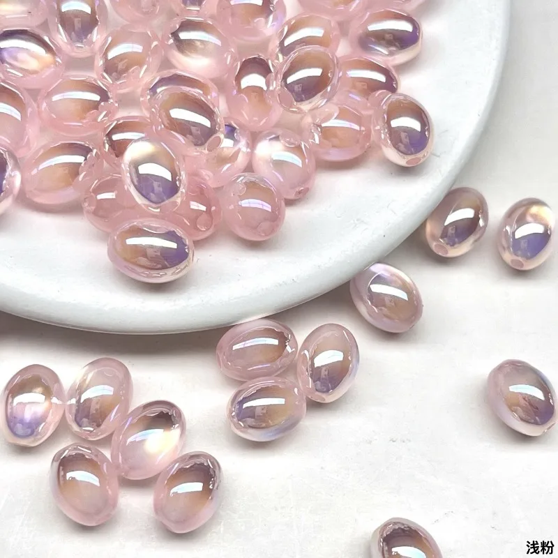 

Hand-made DIY bracelet jewelry accessories highlight electroplating cat's eye water drop resin beads straight hole beads.
