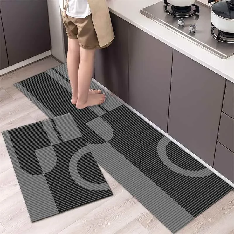 Kitchen Pvc Mat Waterproof Floor Mats Leather Carpet Non-slip Area Rugs Home Oil-proof Long Rug Set Alfombra De Cocina 주방 카펫