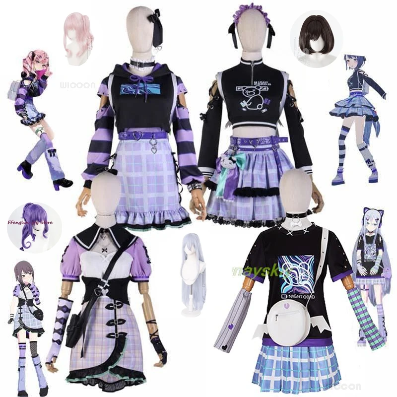 Project Sekai Stage Cosplay Costumes pour femmes, Asahina, Mafuyu, Mizuki, Yoisaki, Oke Ade, Kendonome, Ena, Anime Girl, 25 Ji Nightcord imbibé