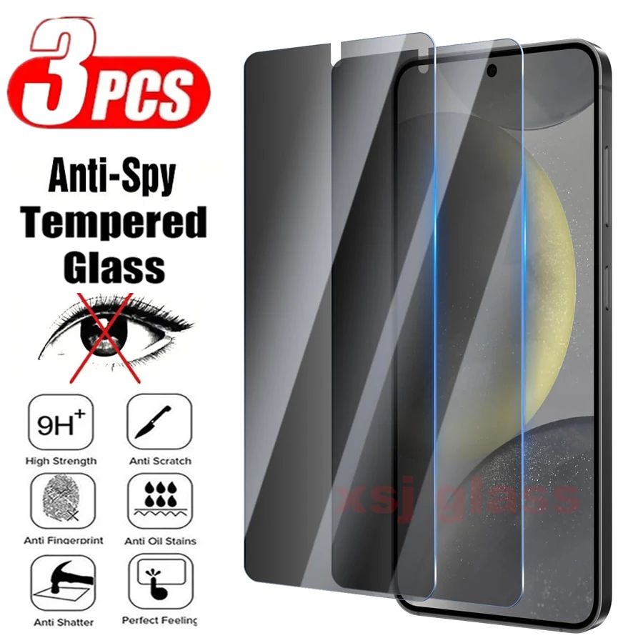 

9H 0.2MM Anti-Spy Ultra Thin Tempered Glass Film For Samsung Galaxy S24 + 5G 3Pcs Privacy Screen Protector