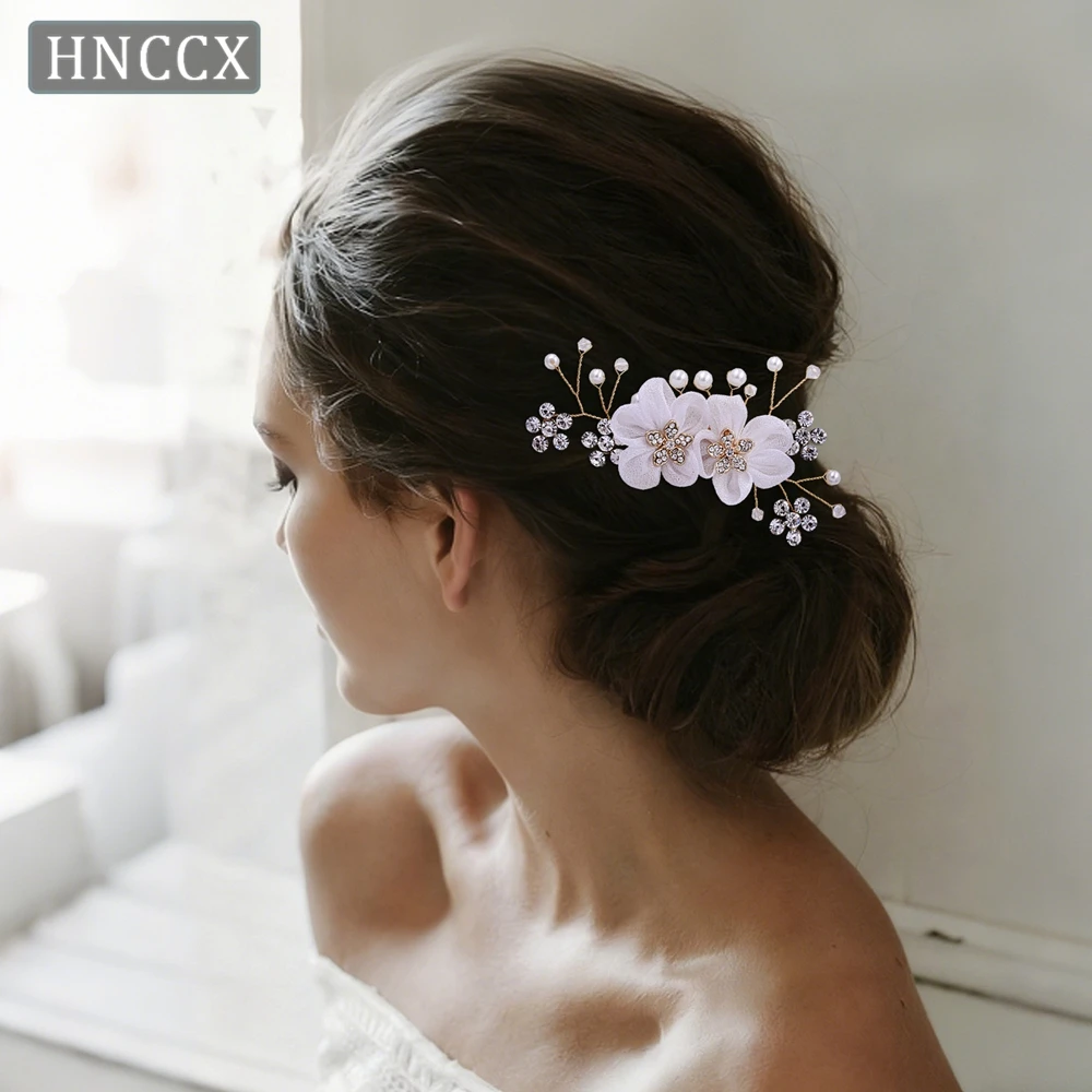 

Youlapan Flower Pearl Hair Comb Charming Bridal Hair Accessory Exquisite Rhinestone Headpiece Woman Headwear For Wedding HP151