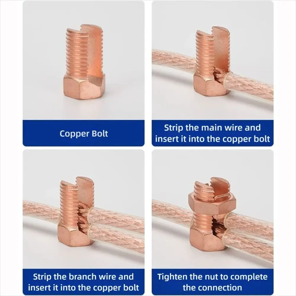 Electrical Equipment TJ Series Split Bolt Connector Sturdy Durable Copper Bolt Clamp Copper Split Bolt