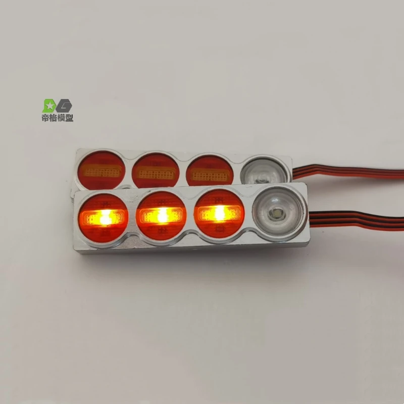 

2pcs LED Metal Rear Lights Mud Head Taillight for 1/14 Tamiya RC Truck Car Scania R620 Man 1851 3363 563 DIY Accessory