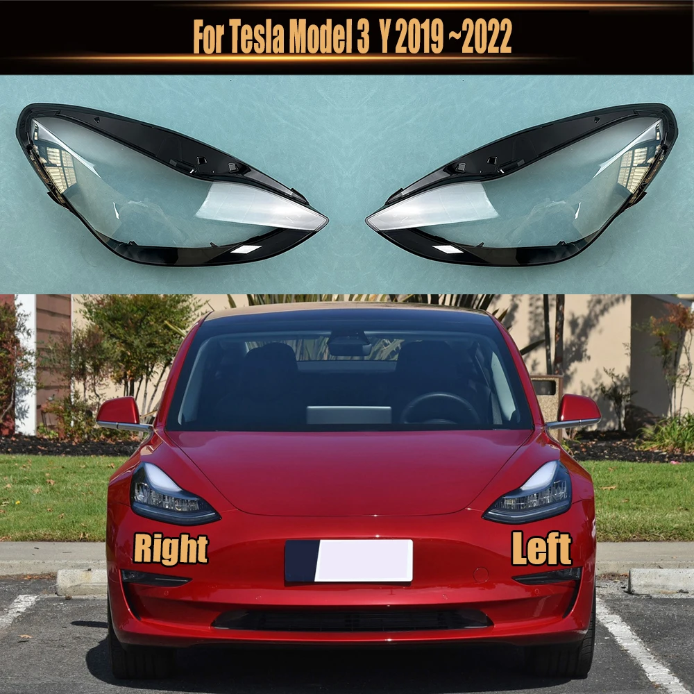 

For Tesla Model 3 Y 2019~2022 Headlamp Transparent Cover Lampcover Headlight Shell Lens Replace Original Lampshade Plexiglass