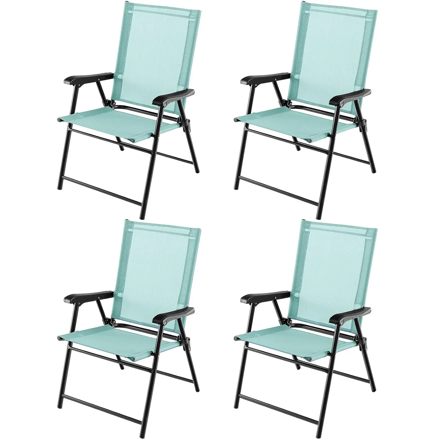

Patio Chairs Set of 4, Folding Patio Chairs for Deck Beach Camping Dining Picnic, Portable Sling Back Chairs Space, Customized