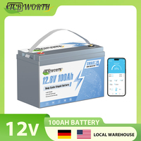 12V 100Ah Lifepo4 Battery with Bluetooth for Trolling Motor, RV,Comping,Solar Rechargeable Low Temp Protection Lithium Battery