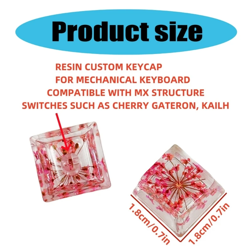 Resin Keycap OEM for Mechanical Keyboards Backlights Keycap Flower Keycap For Game Computer Keypad 1PC