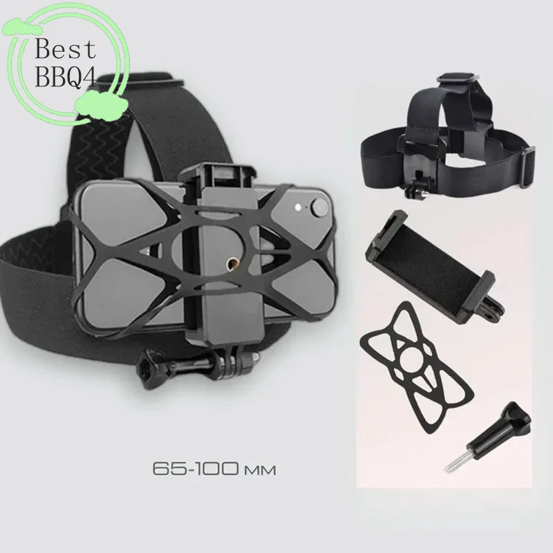 

(BBQ4)Head-Mounted Phone Holder First-Person Video Live Headband Body Mount For Phone Smartphones Action Camera
