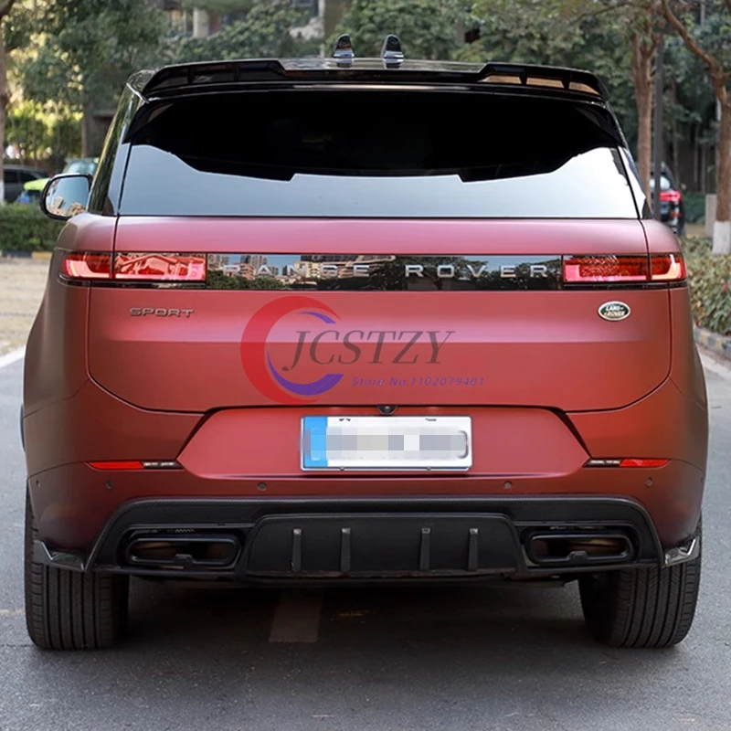 2023 إلى ما يصل لاند روفر رينج روفر سبورت L461 سيارة خلفية منتصف سبويلر الجذع الجناح الشفاه بواسطة ABS طقم هيكل أسود لامع #2