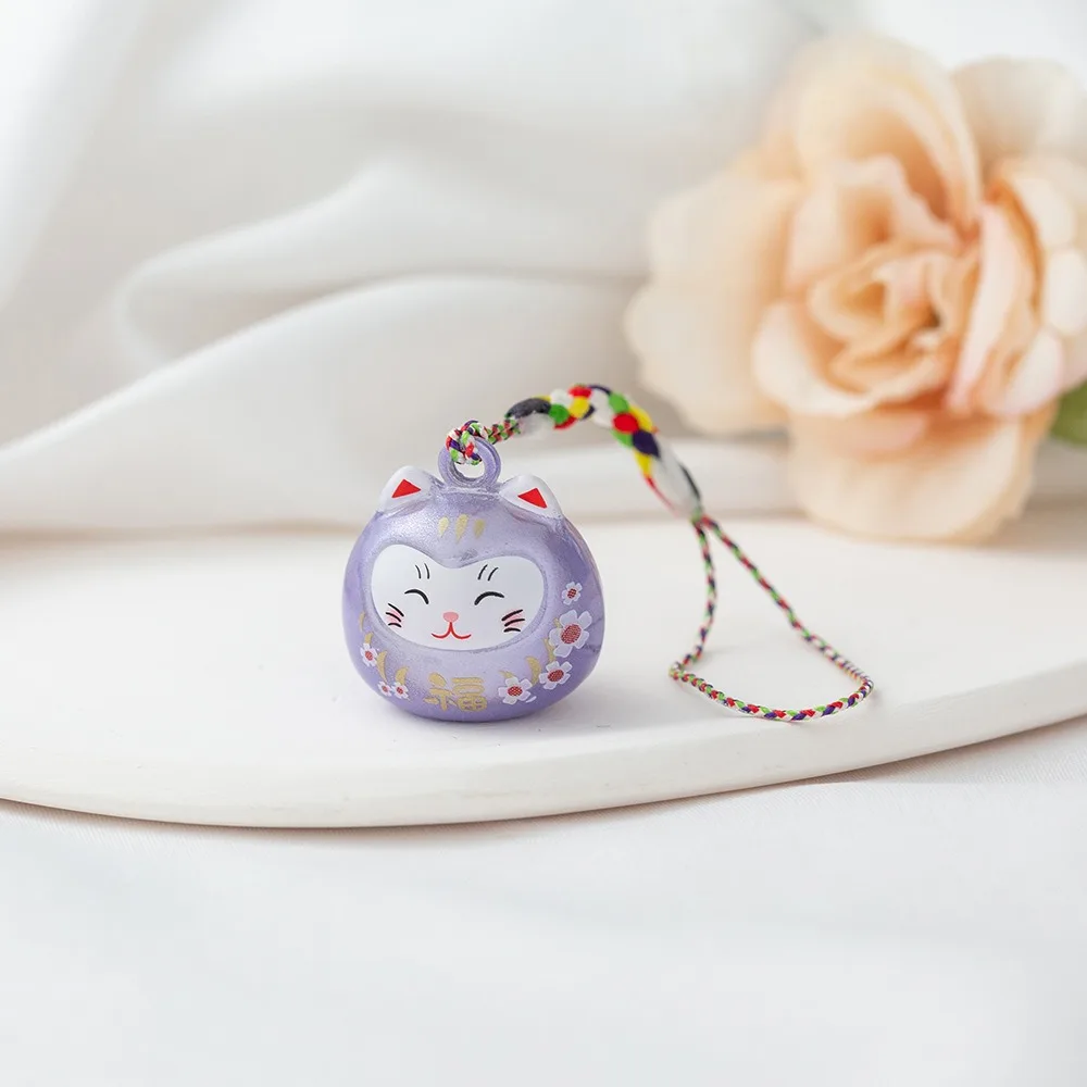 Bring Wealth Cat Bells Pendant Good Luck Handbag Accessories Lucky Cat Keychain Ornaments Creative Gift
