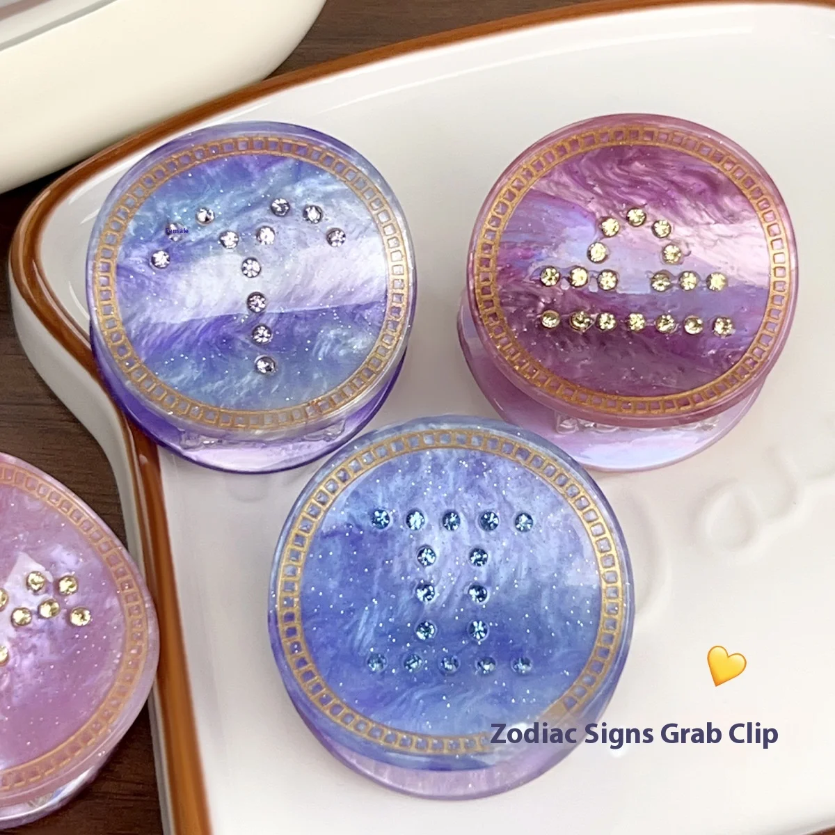 Sternenhimmel Fantasie Farbe Zwölf Konstellationen Kristall Runde Haarnadel Aurora Planet Haarschmuck Kopfschmuck Neue Hai Clip
