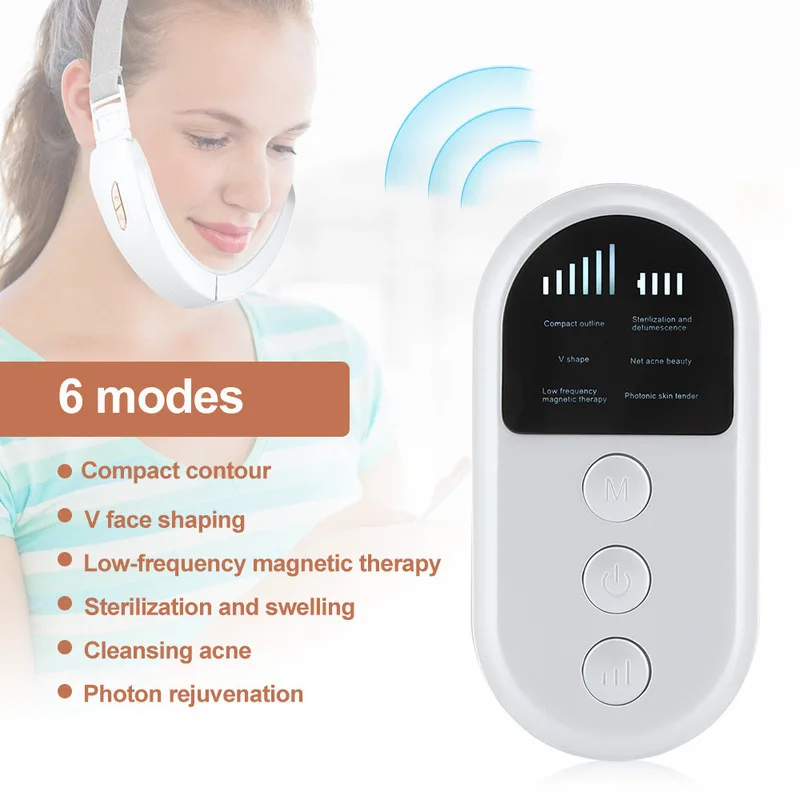 Dispositivo de belleza vibratorio de alta frecuencia EMS, máquina de adelgazamiento Facial de doble barbilla en V, masajeador adelgazante Facial de microcorriente