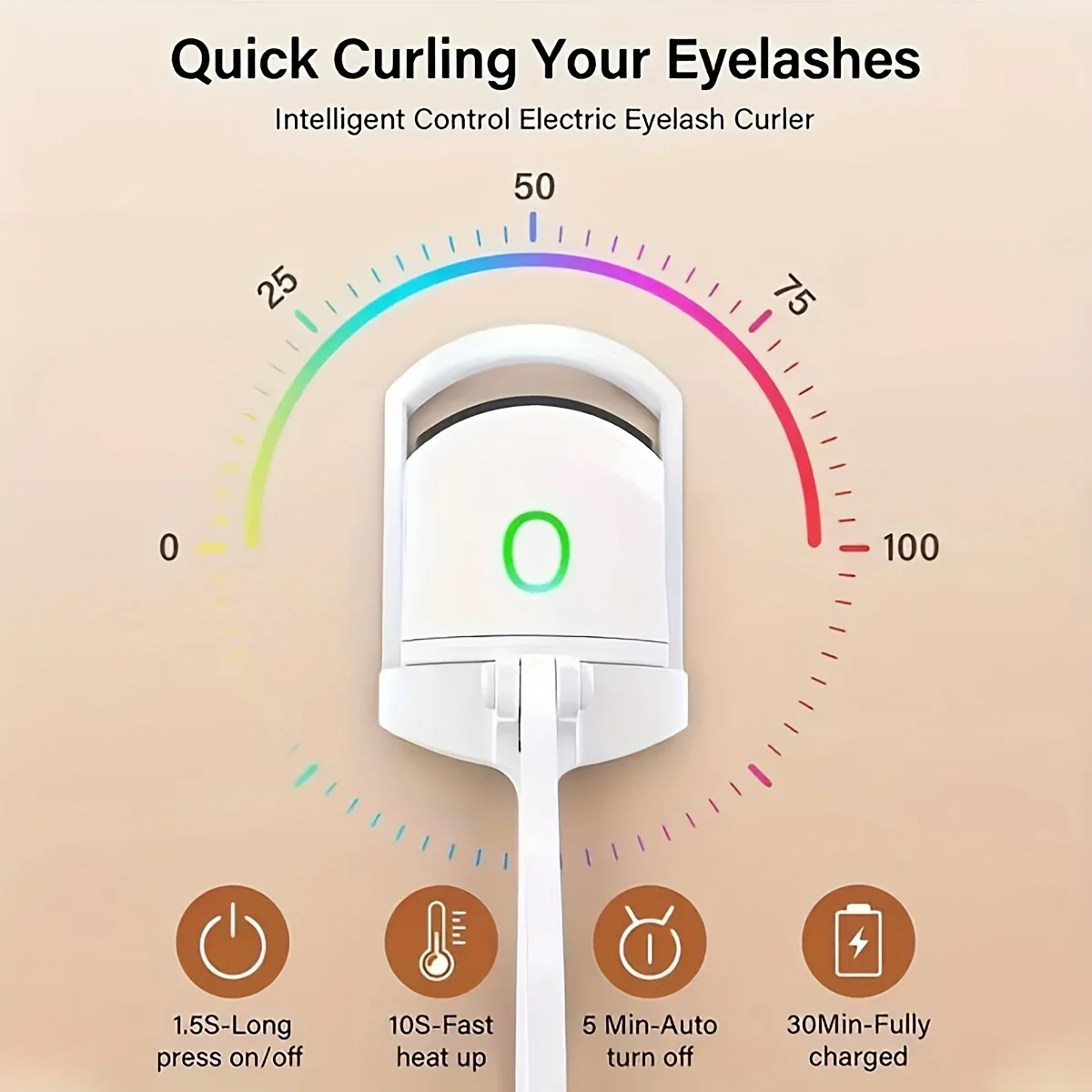 1pc Electric eyelash curler - rechargeable, easy and flawless curling all day - experience seamless beauty program