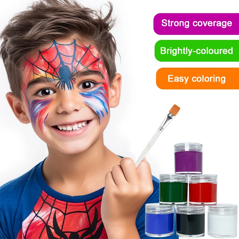 10g Body & Face Painting Makeup,Easy Apply & Remove,Non-Toxic,Long-Lasting Face PaintingFor Halloween Cosplay Party Stage