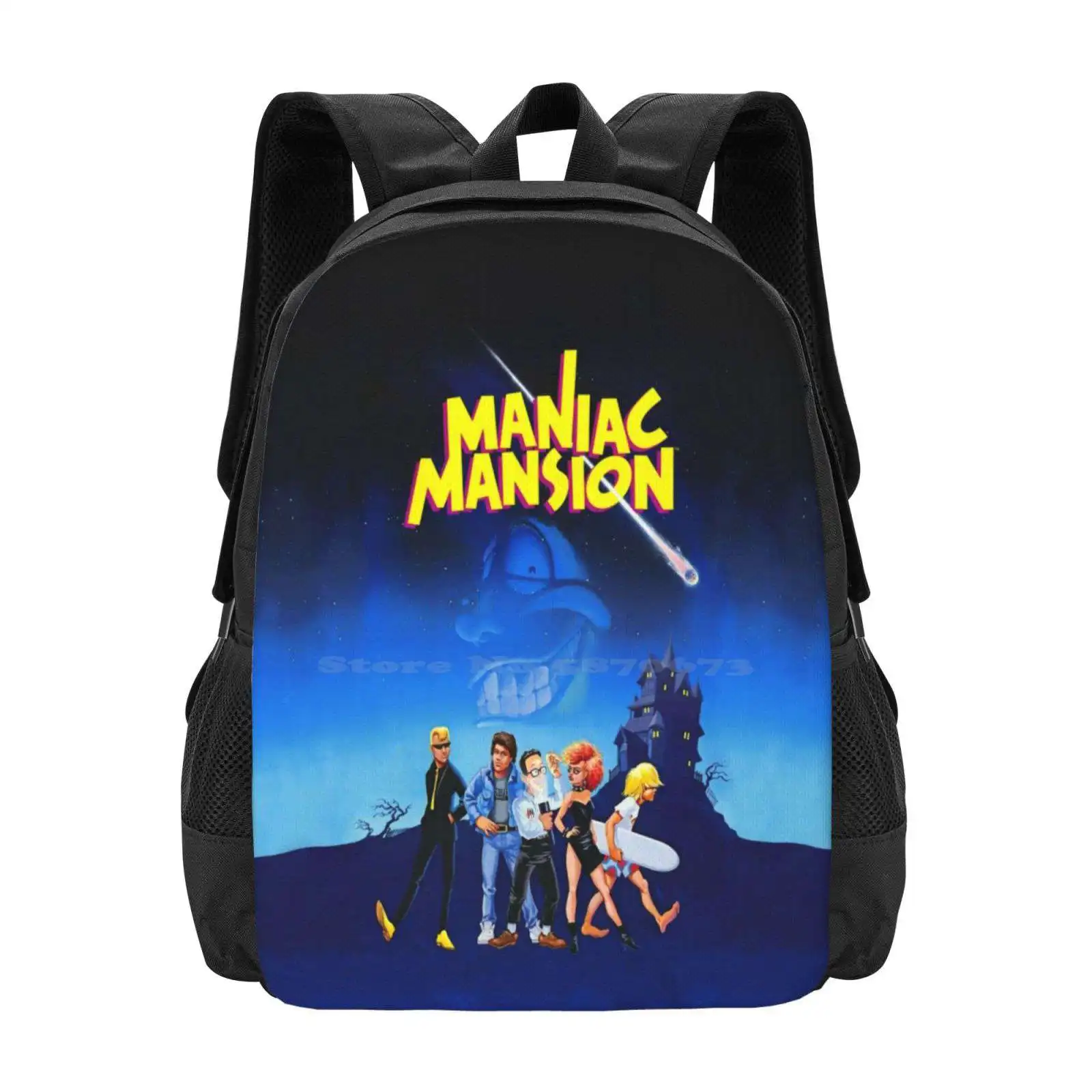 Day Of The Tentacle - Maniac Mansion ( High Contrast ) Fashion Pattern Design Travel Laptop School Backpack Bag Maniac Mansion