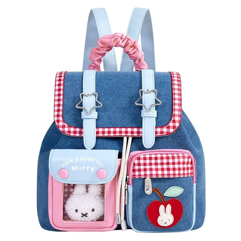2026 New Cute Miffy Backpack Sweet Fashion Versatile Rucksack for Girls Student Commute Travel Daily Shoulder Bag Lovely Kawaii
